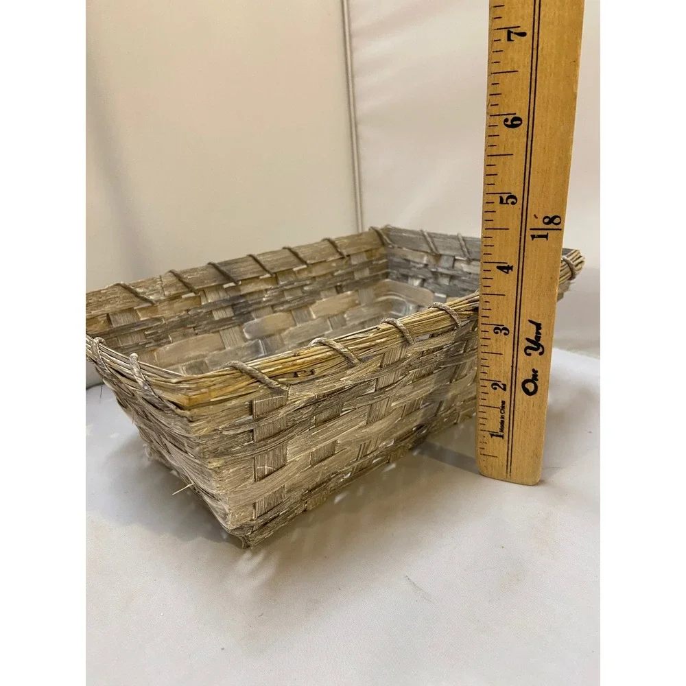 Woven Storage Basket Unisex OS Grey Whitewash Rustic Farmhouse Decor Coastal